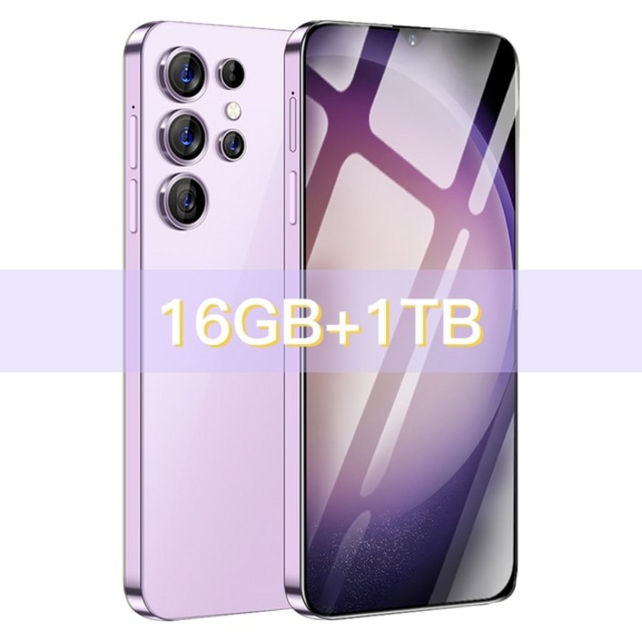 안드로이드 언락 스마트폰, S23 울트라 오리지널 휴대폰, 16GB, 1TB, 7.3 인치 HD 스크린, 7800mAh, 5g, 신제품, 없음, 9.Purple 16G  1TB