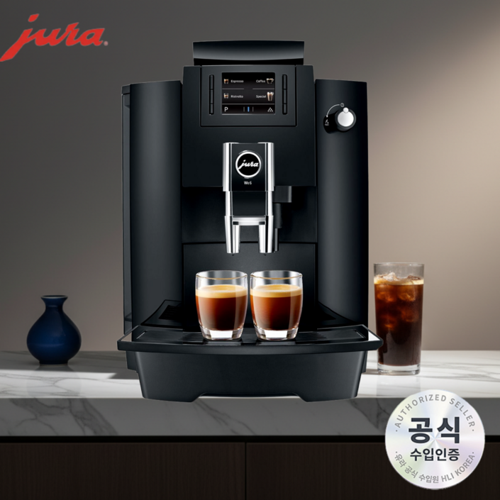 유라커피머신 WE6 사무실 업소용 전자동커피머신기 자동 원두 회사 병원 정식수입품, 급수연결, 직수형필터직수키트