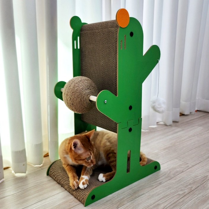 [펫카]고양이 선인장 스크래쳐 평판형 수직형 하이브리드 장난감 리필형, 1개