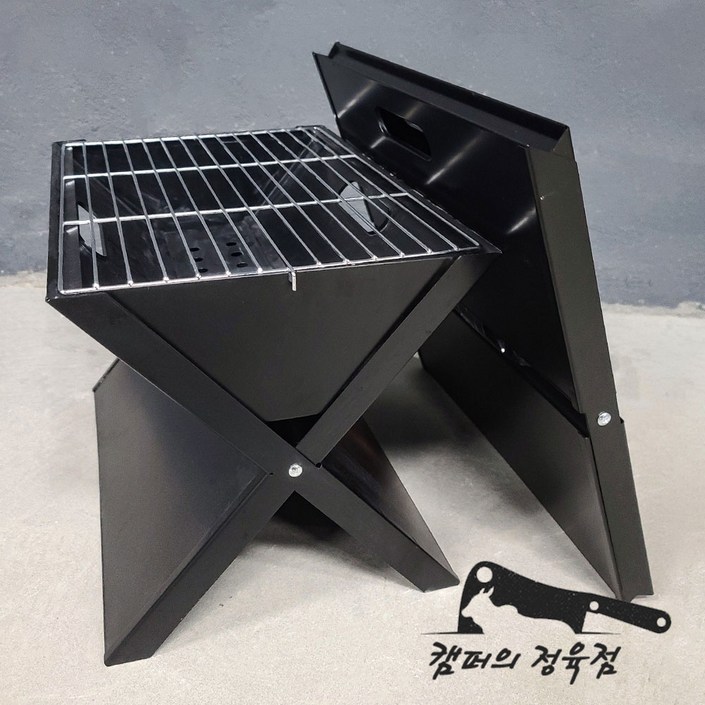 아이언백 접이식 경량 캠핑화로 바베큐 캠핑용 그릴 화로대 화롯대 숯받침대 장작 구이판, 1개 아이언백 접이식 경량 캠핑화로 바베큐 캠핑용 그릴 화로대 화롯대 숯받침대 장작 구이판, 1개
