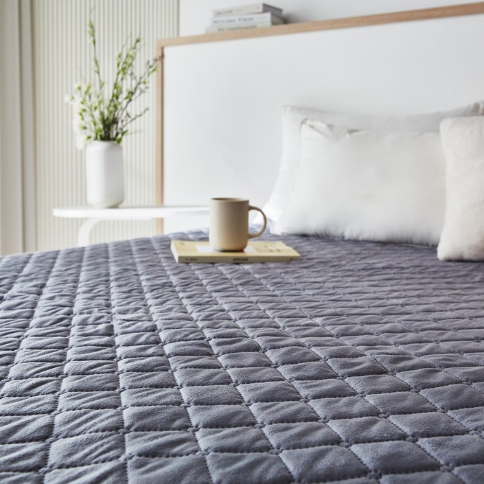 신규출시한일의료기 초극세사 프리미엄 탄소열선 전기요 그레이, 더블135x180cm