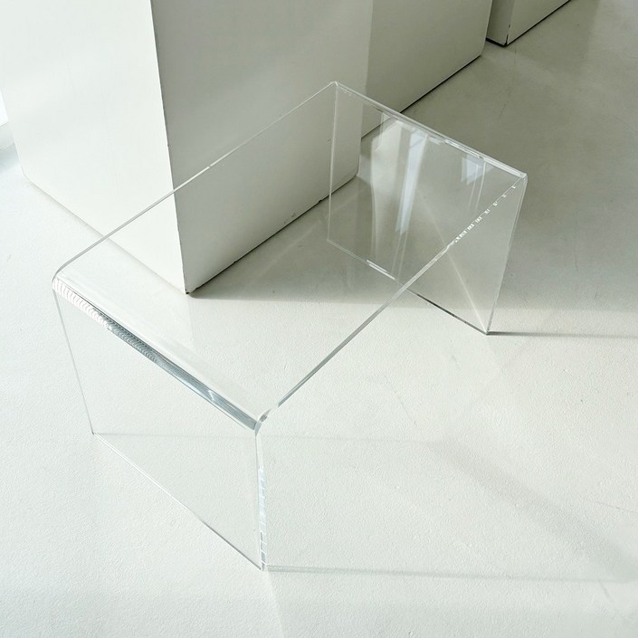 니코스 통아크릴 거실 좌식 소파테이블 인테리어 탁자 500x300x300mm