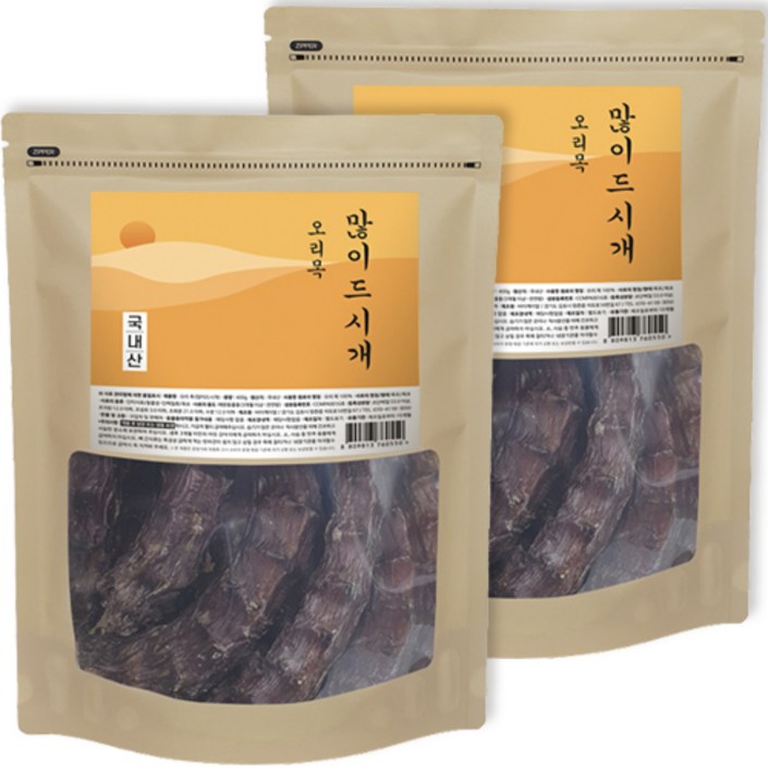 바이케이알 많이드시개 대용량 국내산 강아지 수제간식, 통오리목, 350g, 2개
