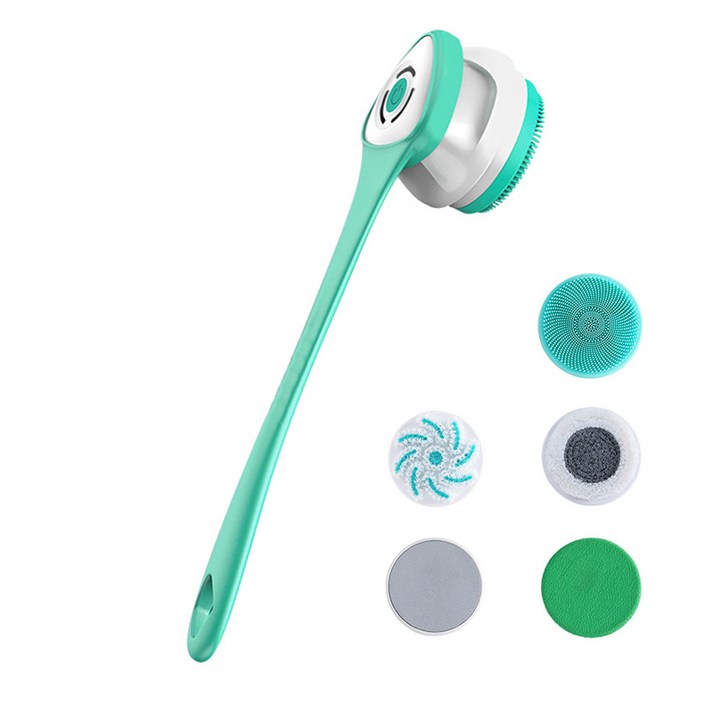Pealy 전동 몸 브러쉬 마사지 클렌징 2 in 1 360도 자동 회전 IP67방수 브러쉬 3단 강도 40cm 긴 손잡이 탈부착 가능