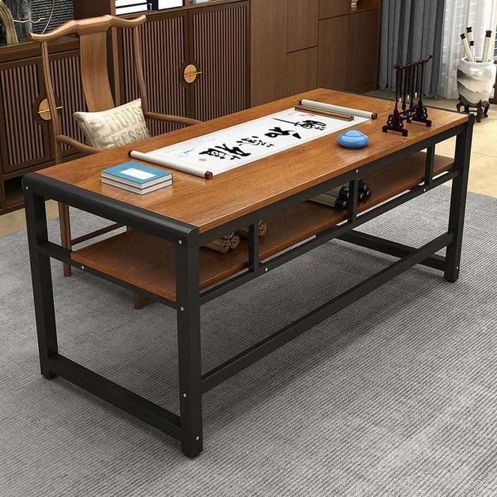 서예 책상 붓글씨 작업실 작업대 공방 테이블 다크월넛