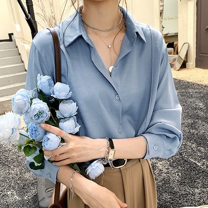 더블유 여성 기본 데일리 셔츠 블라우스
