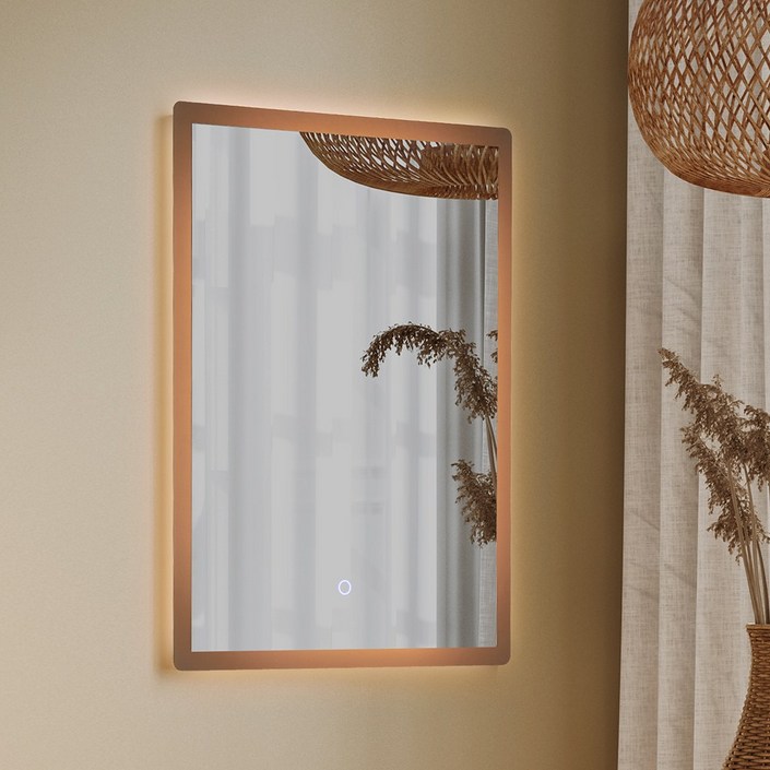 루비드 LED 간접 조명 거울 파버 라운드 사각, 민트