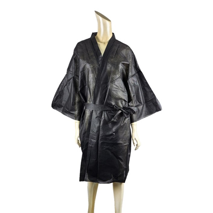 다오몰 일회용 바스 가운 보급형 블랙10장 부직포 가운 병원위생  마사지샵  뷰티 1회용 가운