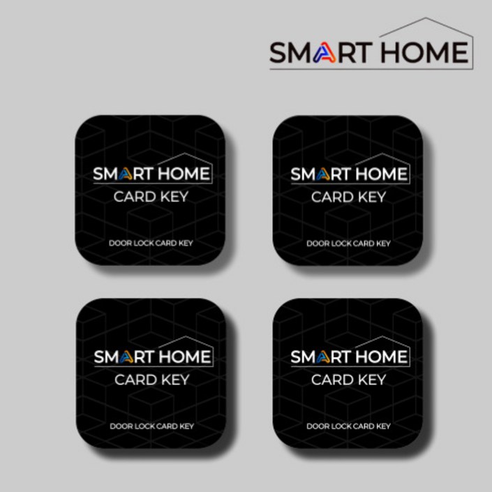 도어락 호환 범용 스마트 홈 카드키 RFID 스티커형, 4개 도어락 호환 범용 스마트 홈 카드키 RFID 스티커형, 4개