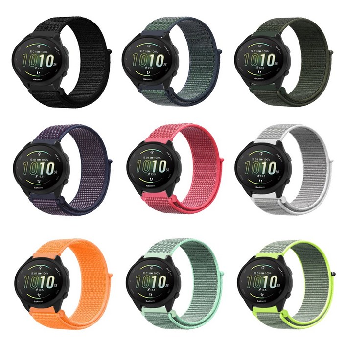 가민 포러너 55 165 245 645 뮤직 벨크로 찍찍이 매쉬 스포츠 시계줄 스트랩 밴드 줄, 1개