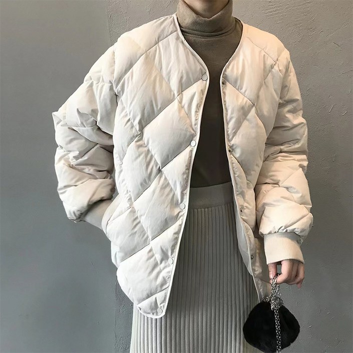 시연 겨울 여성 누빔 경량 패딩 자켓 코트