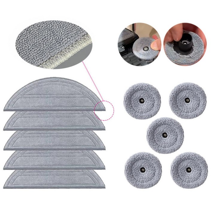 휘서맘 로보락 S9 MAX V Ultra 소모품 물걸레 5개 사이드 물걸레 5개 1세트 1년 사용분, 1세트, 55