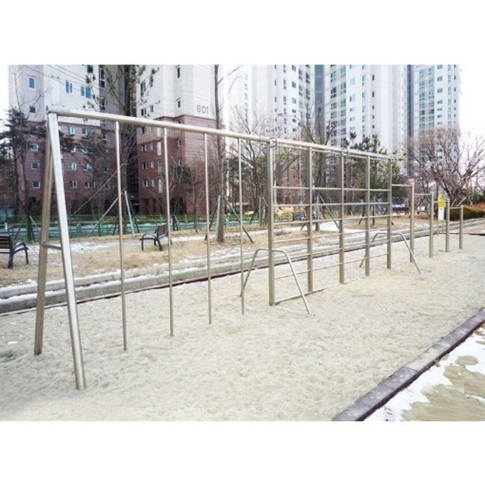 월드스포츠산업 학교공원체육 복합형 기어오르기 기구 WD-P-0077 늘임봉 늑철 철봉