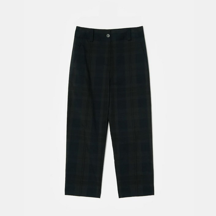 BEANPOLE 빈폴 레이디스 네이비 체크 맘핏 O실루엣 배기 팬츠 BF0821U33R