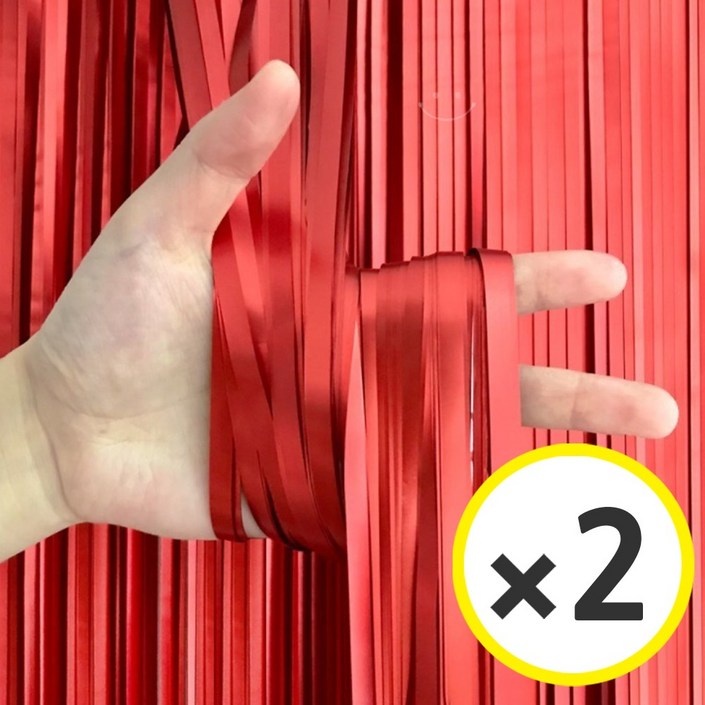 파티커튼 42colors 홀로그램새틴파스텔샤이니 은박수술 포토월 벽 배경 장식커튼 에브리띵스마일, 새틴 레드, 2개