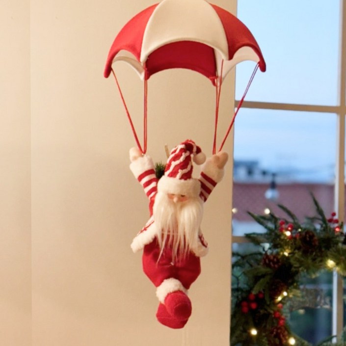 크리스마스 낙하산 산타 인형 장식 소품, 1개, 낙하산산타