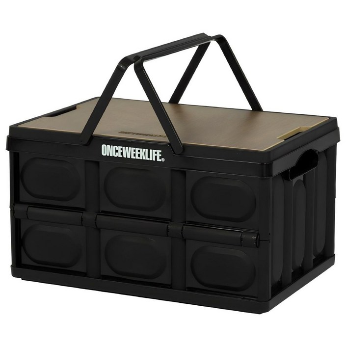 원스위크라이프 캠핑 손잡이 접이식 폴딩 박스, 블랙