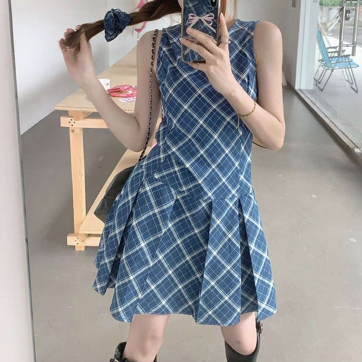 대박난박양 데님 체크 뷔스티에 미니 원피스 대박난박양 데님 체크 뷔스티에 미니 원피스
