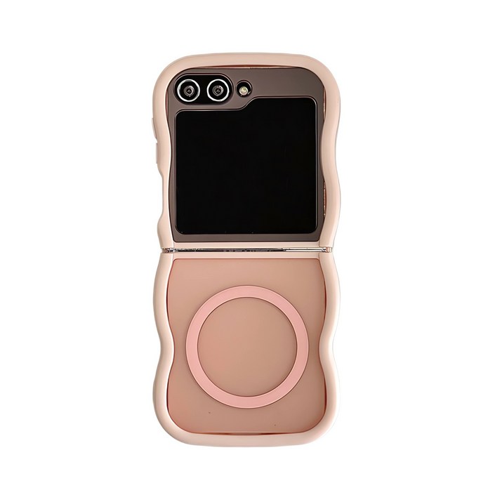 휴대폰케이스 갤럭시 z플립3 z플립4 z플립5 z플립6 z플립7 물결무늬 테두리 맥세이프 케이스