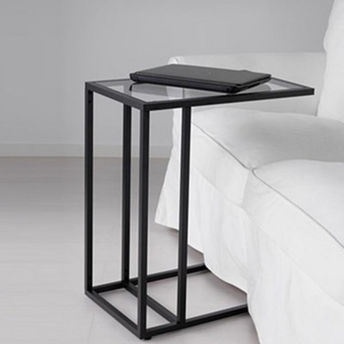 이케아 빗셰 노트북 태블릿 스탠드 사이드 테이블 침실 거실 작은 식탁 협탁 볼시단, 블랙브라운 802.502.50