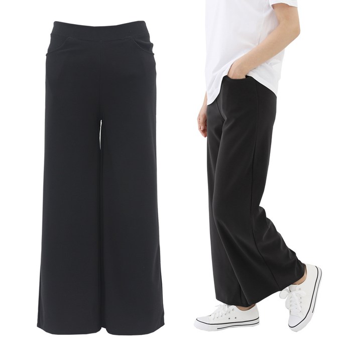 마더스핏 여성 와이드 스판 밴딩 슬랙스 일자 통바지 빅사이즈