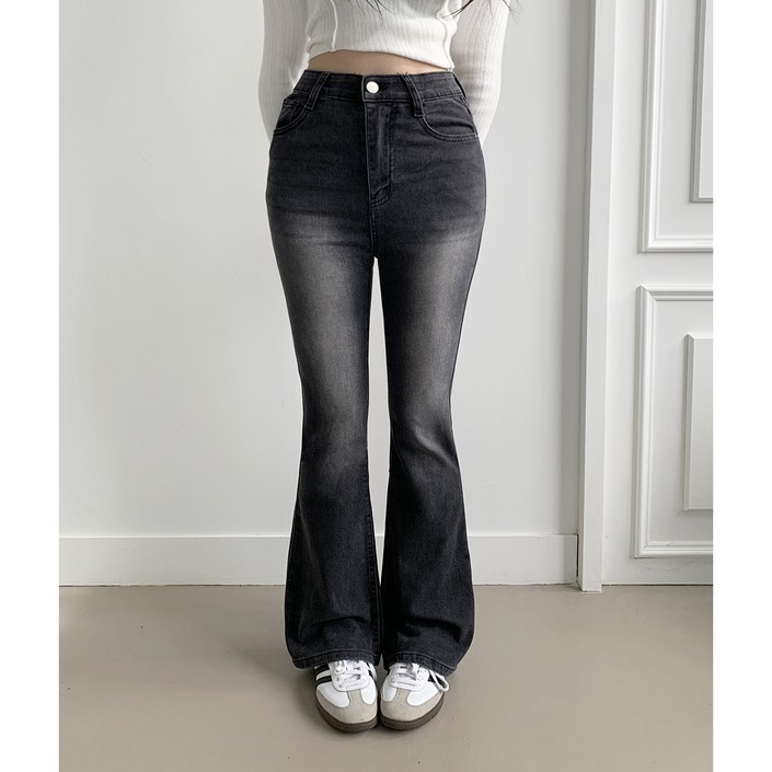 부기샵 여성 델런 히든밴딩 부츠컷 데님 팬츠