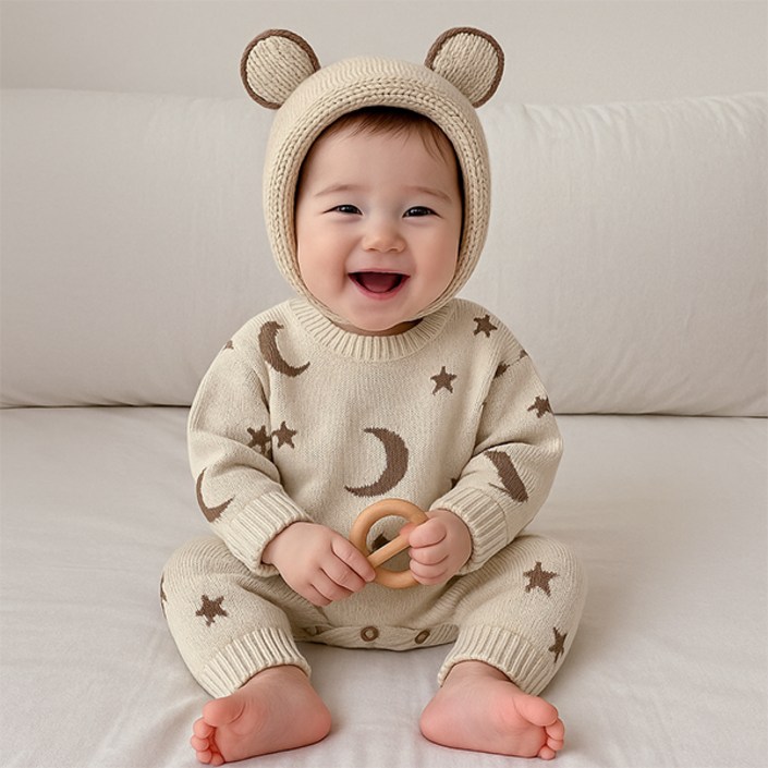 몽실이 데이라잇 니트 우주복 아기 유아 아동 점프슈트 감성 외출복 가을 겨울 남아 여아 기념일 선물