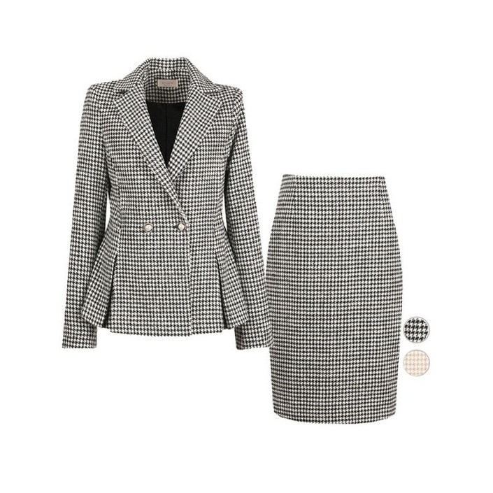 비비드시크릿가너 VIVID SET 여성 샤론겨울정장 울자켓울스커트 세트