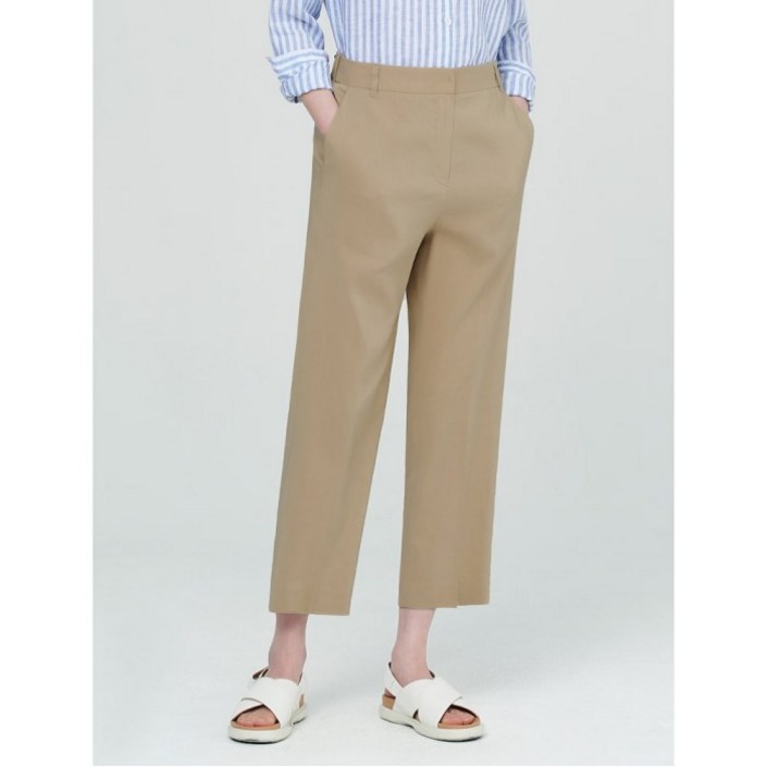 빈폴레이디스 베이지 리넨 블렌드 배기핏 팬츠 BF2321C12A 984813