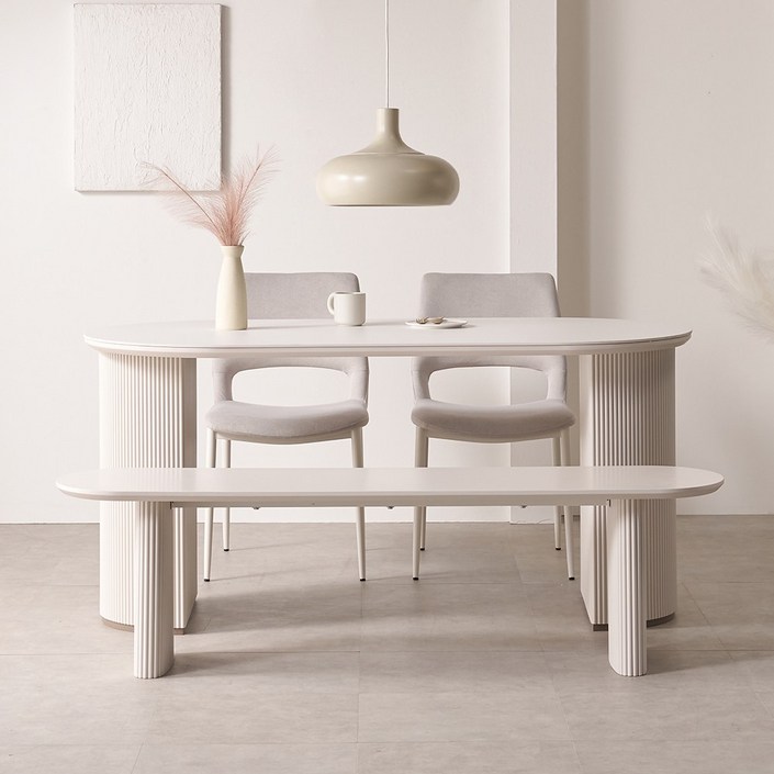 디아 세라믹 템바보드 타원형 식탁 테이블