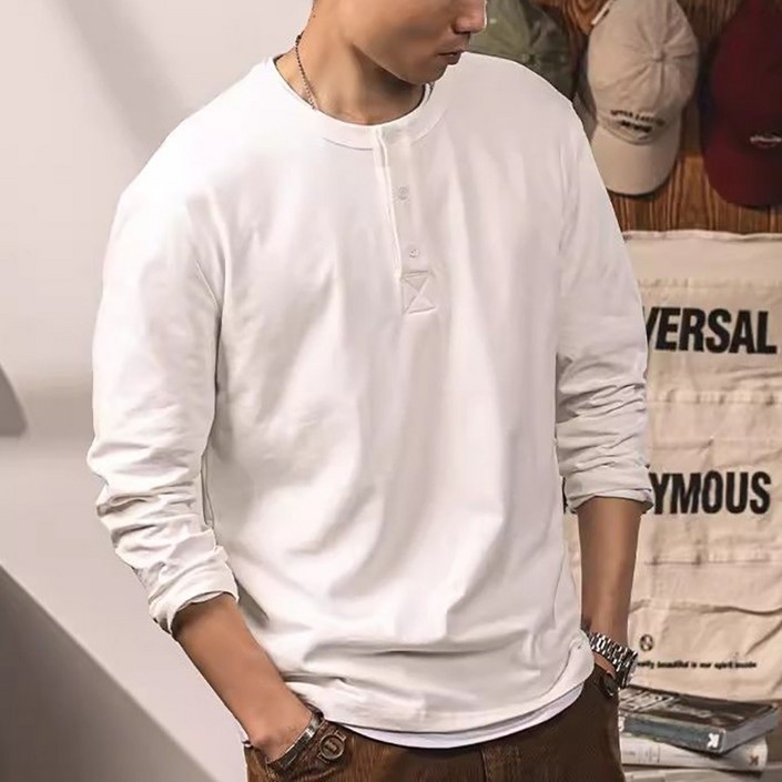 삼제태전 가을 남성 긴팔 티셔츠 캐주얼 빅사이즈 루즈핏 트레이닝 상의