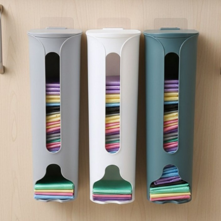 브라이프 쏙넣고 쓱 뽑아쓰는 비닐봉투 정리함, 1세트, 화이트 1p+그레이 1p+블루1p