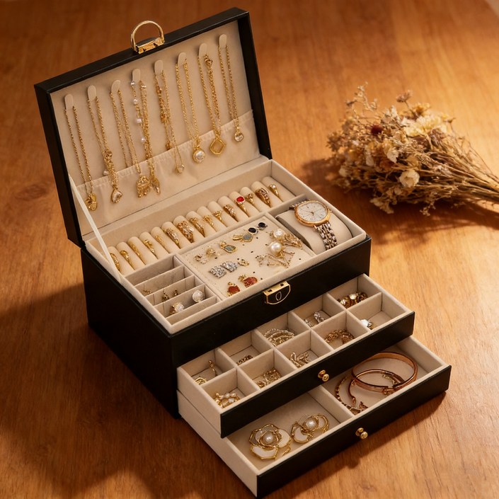 쥬얼리 박스  서랍식 3단 수납함