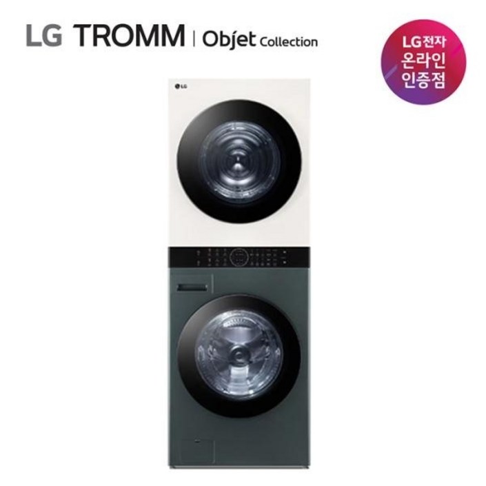 LG전자 TROMM트롬 오브제컬렉션 워시타워 세탁24kg건조21kg 네이처베이지그린W21GEAM