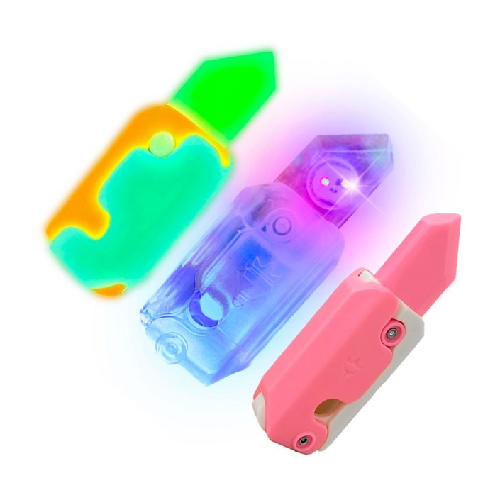 위트렌드 정품 3D 야광 투명 LED 당근칼 피젯 장난감 칼 토이나이프