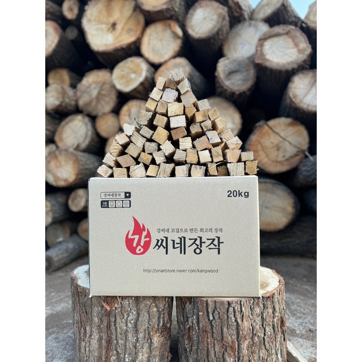강씨네장작 3중방습 국산 참나무 3차건조 캠핑장작 20kg, 20kg, 1개