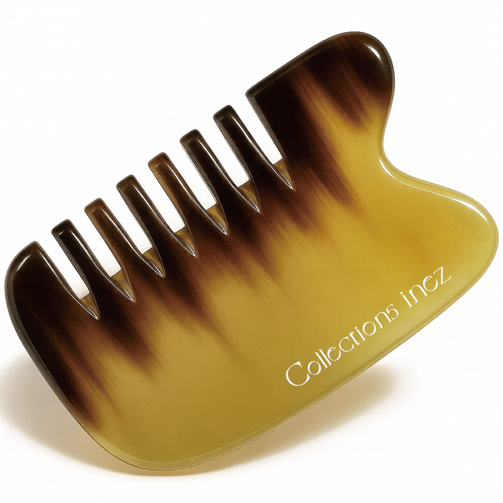 이네즈 물소뿔 빗 괄사 사각 두피 괄사 마사지 알콜스왑 증정, 1개, 단일색상