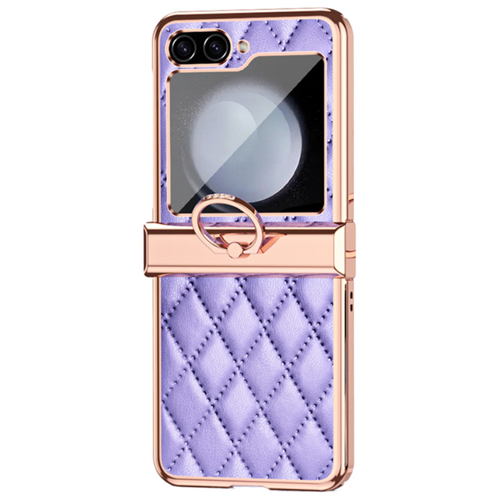 폰로드 퀼팅 골드링 힌지보호 지플립 케이스