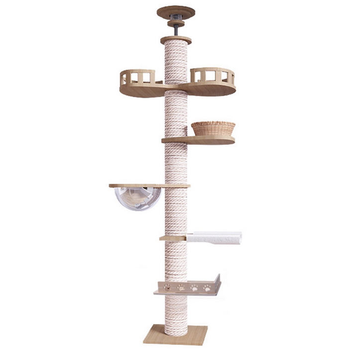 우아지오 튼튼한 다기능 고양이 클라우드 루프탑 켓타워, 1개, 화이트