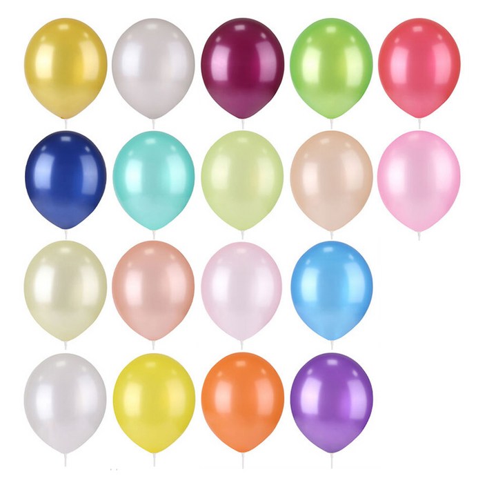 펄 레인보우풍선 30cm 50p 세트