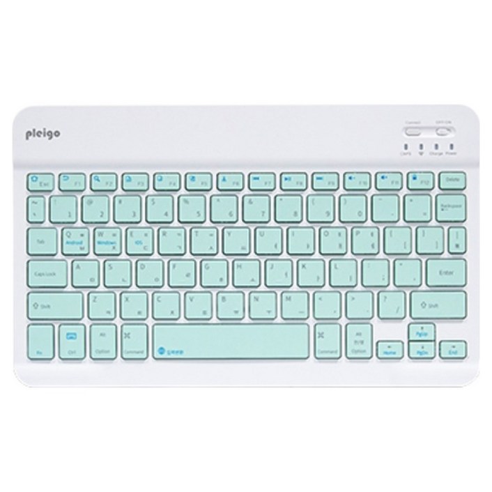 플레이고 저소음 휴대용 파스텔 블루투스 슬림 무선 텐키리스 키보드 + 키스킨 세트