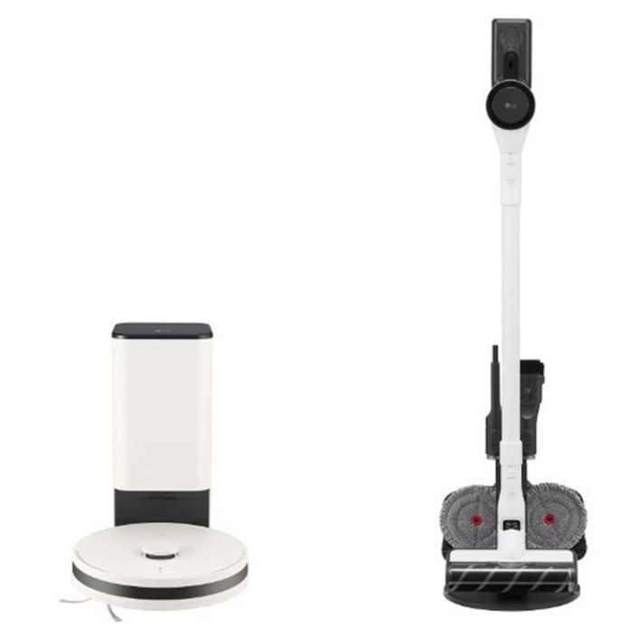 LG전자 코드제로 오브제컬렉션 무선청소기 A5  로봇청소기 R5 세트 AS527HAR 방문설치, 에센스화이트무선청소기, 카밍베이지로봇청소기, AS527HAR