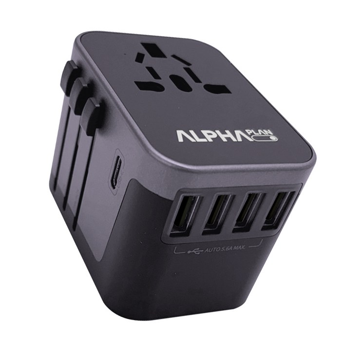 알파플랜 초고속 해외 여행용 멀티어댑터 블랙 JY-305B