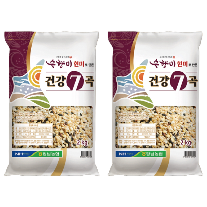 수향미 현미로 만든 건강 7곡, 2개, 2kg 수향미 현미로 만든 건강 7곡, 2개, 2kg