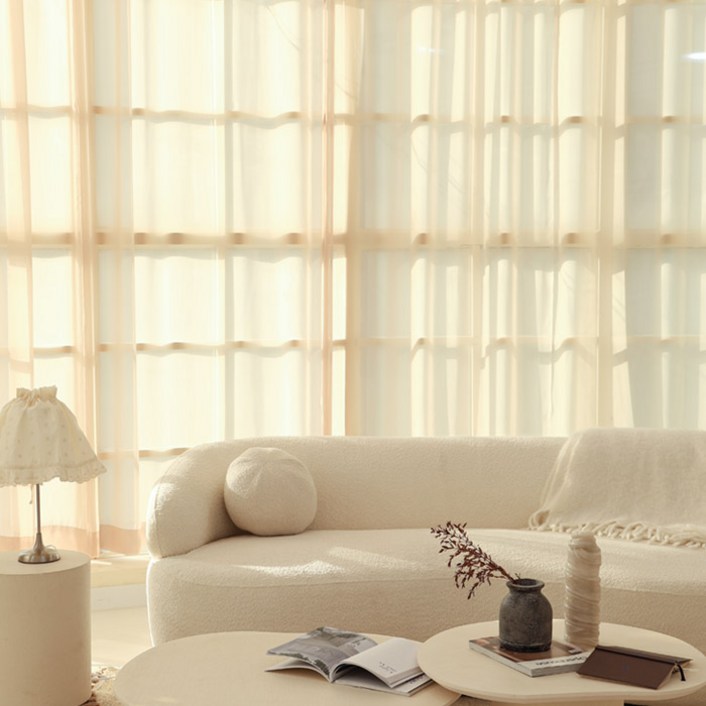 메종텍스타일 포시즌 인테리어 컬러 쉬폰커튼 2p