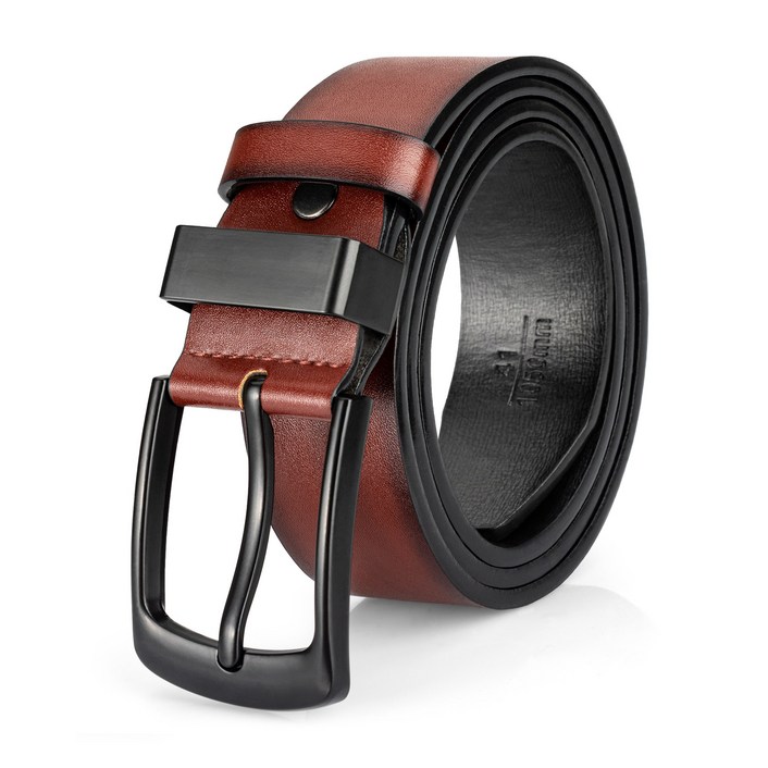 남성용 빈티지 캐주얼 벨트 블랙 핀 버클 벨트