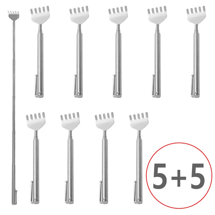 10개 묶음 만년필 가제트 안테나 효자손 A타입 5P5P10P 길이조절 효자손 볼펜형 10개 등긁개, 실버, 10개