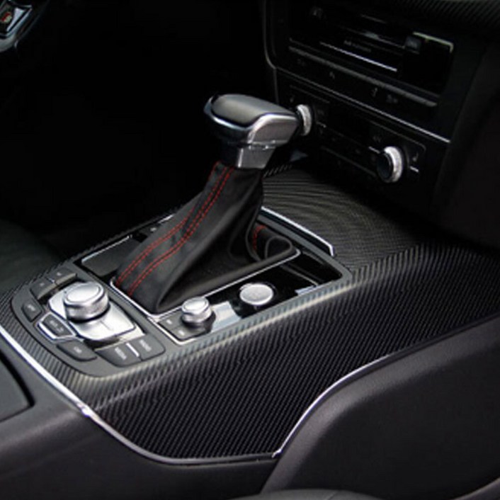 두두카 아우디 인테리어 A6 기어 패널 데칼 스티커 C7 차량용품 C7 2012~2018 호환, 4.3D 화이트카본, 1개