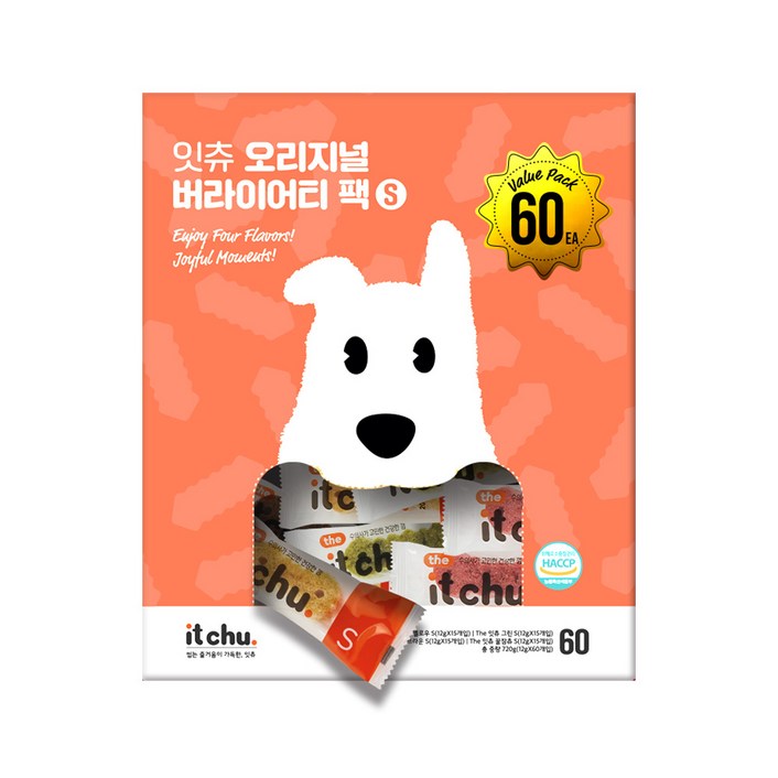 잇츄 오리지널 S 버라이어티팩 60개입 덴탈껌 4가지맛, 720g, 1개 잇츄 오리지널 S 버라이어티팩 60개입 덴탈껌 4가지맛, 720g, 1개