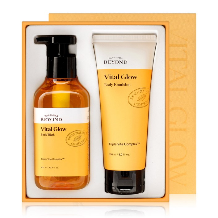 비욘드 바이탈 글로우 바디 베이직 2종세트 고보습 향기좋은 바디로션 바디워시, 1개